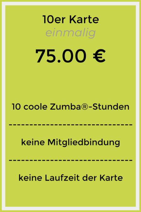 Zumba Augsburg 10er Karte