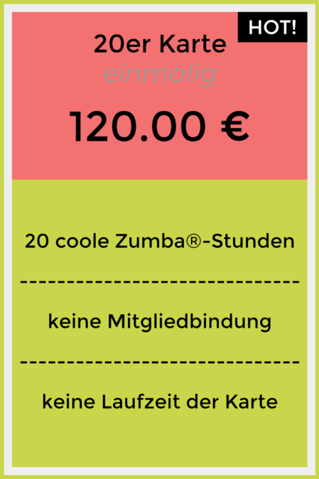 Zumba Augsburg 20er Karte